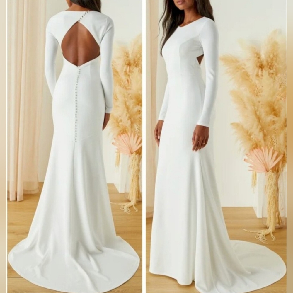 Lulu's Elegant White Wedding Dress